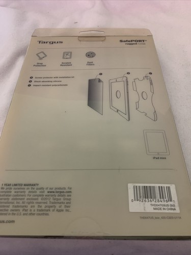 Brand New Targus SafePort Case Rugged for iPad mini (Red) THD0470US - Picture 8 of 8