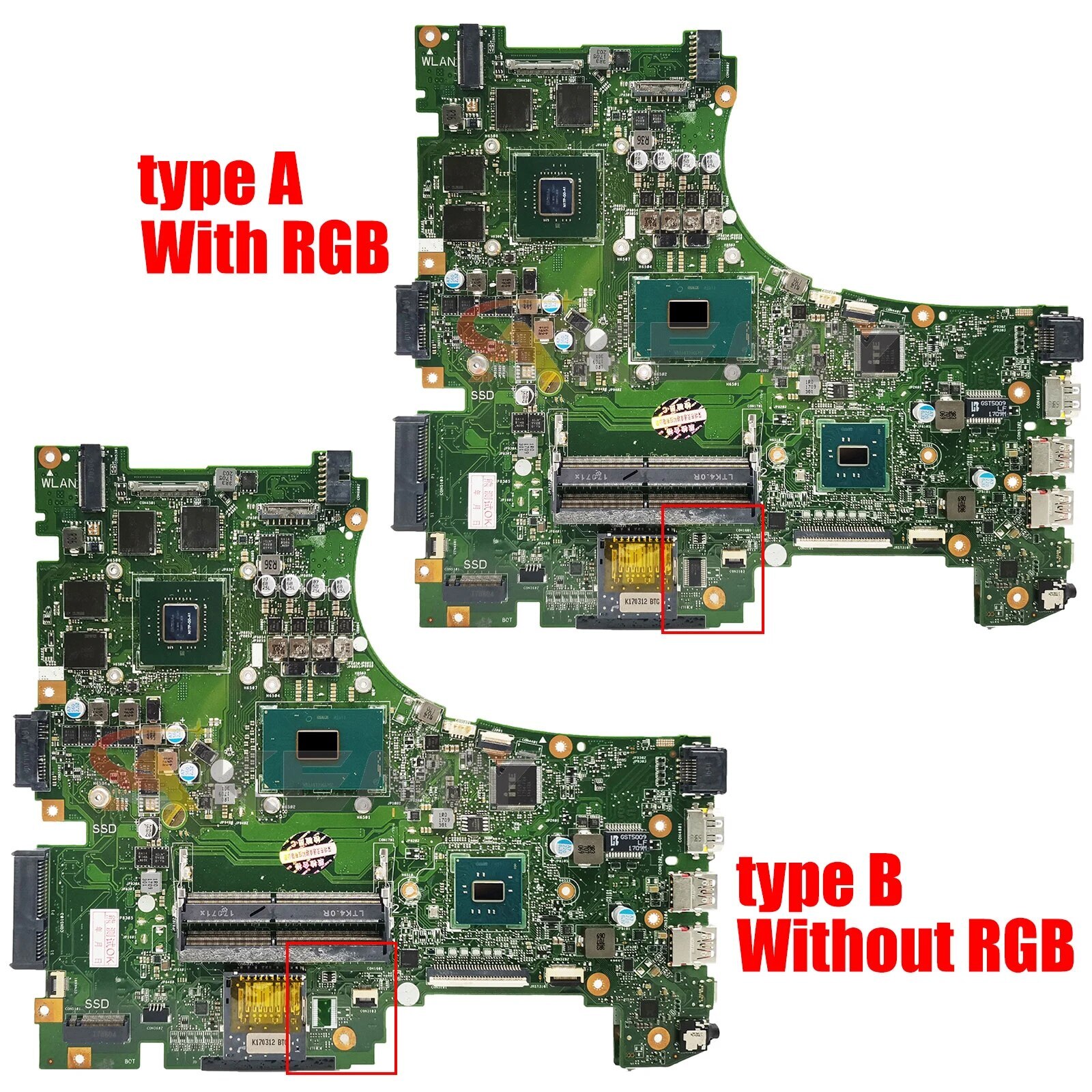 GL553VE LAPTOP MOTHERBOARD FOR ASUS GL553VD W/ I5 I7 CPU GTX1050
