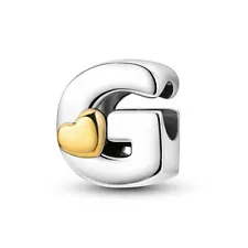 MULA Original Letter G Love Heart DIY Charm Fit Women Bracelet 925 Silver Plated