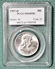 1957-D Franklin 50C PCGS MS64FBL