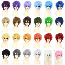 Men Male Short Full Wigs Boys Anime Cosplay Costume Party Synthetic Hair Wig @M