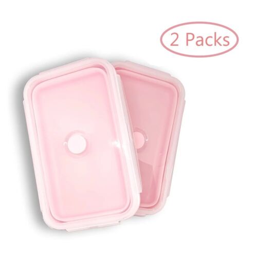 Extra-large Collapsible Silicone Food Storage Containers Lunch Box 40.5oz 2pcs - Picture 2 of 10