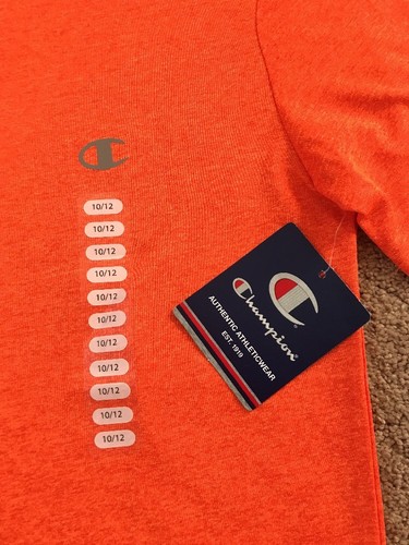 Champion Authentic Athletic Boy’s Shirt Orange Heather Active SportTop Sz 10/12 - Picture 3 of 12