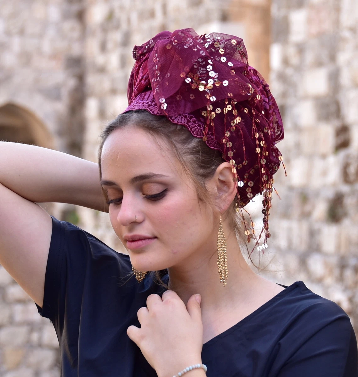Yoffi Treasure Tichel Hair Snood Head Scarf Head Covering
