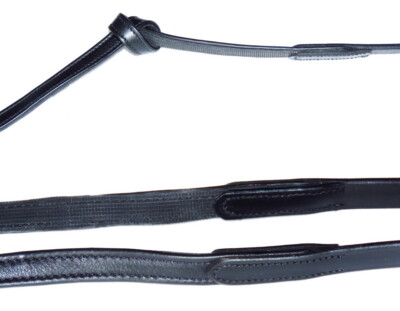 Flex n Stretch SLIMLINE Dressurzügel FSS NAPPA Leder Halb Gummi Innengriff