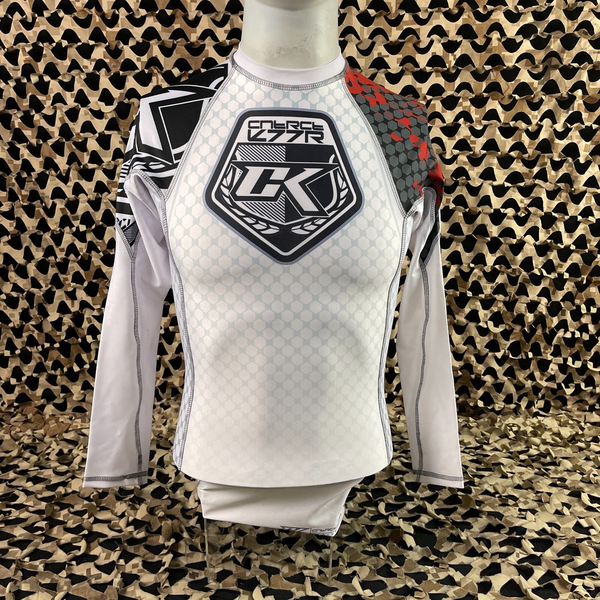 New Contract Killer Long Sleeve Stained Rashguard - White - Medium