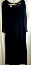 Donna Morgan Full Length Sequined Sleeve Black Evening Dress Size 6
