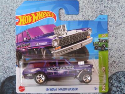 Hot Wheels H3G 145 1964 Chevy NOVA WAGON GASSER purple 2023 145/250 CaseG
