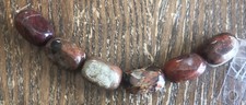 Brecciated Jasper Bold Polished Multi Sided Oval Gemstone Bead Strand A 