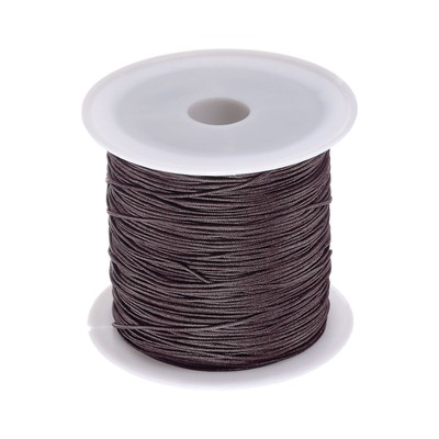 1Rolle Nylon Perle Faden Knoten Schnur 0.6mm 50Yards Nylon Satinschnüren,Kaffee