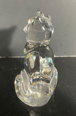 Vintage RCR Royal Rock Crystal Glass Lead crystal Cat Figurine | eBay