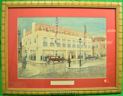 Motor Showrooms At Purley Watercolour by Philip Dalton Hepworth