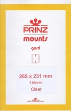Prinz/Scott Stamp Mount Strips 265x231 mm 5 Clear Blocks For US Full Panes