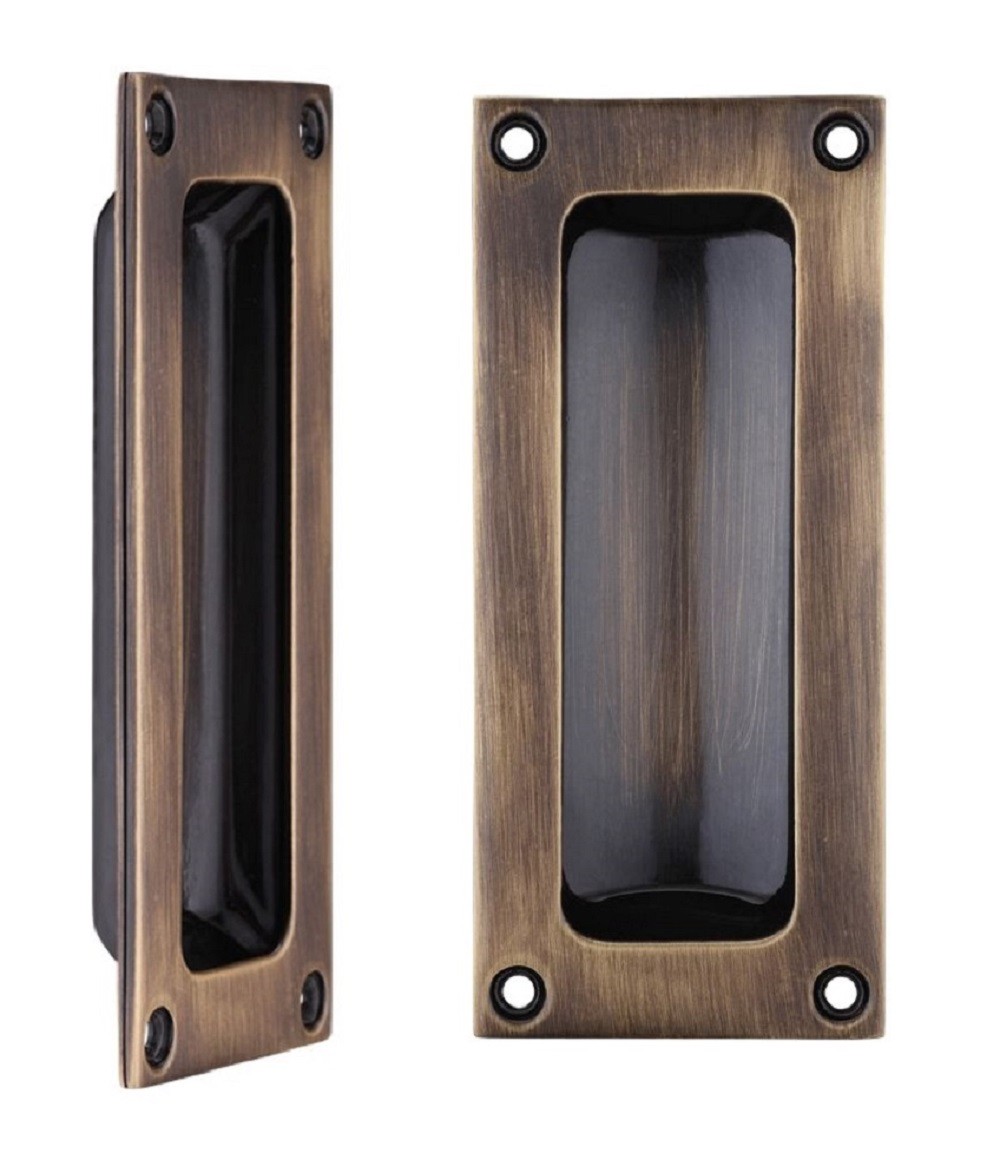Tirador Empotrado Rectangular Para Puerta Corredera Zoo Hardware - Latón, 102mm, Incluye Tornillos