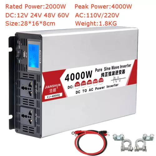 4000W 5000W 8000W 12V 24V 48V 60V 72V to 110V 220V Pure Sine Wave Power Inverter - Picture 25 of 32