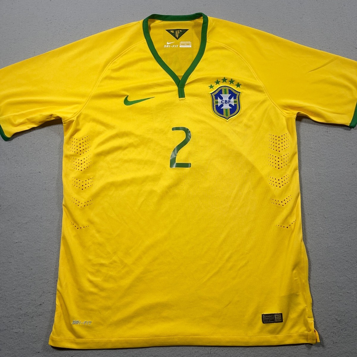 Brazil Soccer National Team Jersey Youth XL Dani Alves 2 Nike 2014