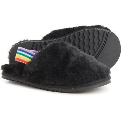 LAMO KIDS Girls size 12 Indoor-outdoor Slippers Clogs Black Plush Memory Foam