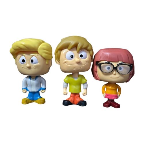 3 McDonalds Scooby Doo Gang Bobblehead Toys Shaggy Fred Freddy Thelma