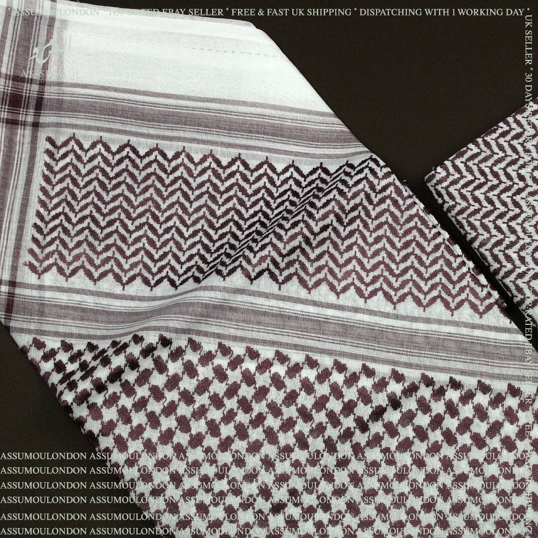 AUTHENTIC PREMIUM MAROON SAUDI SHEMAGH SOFT ISLAMIC HEADSCARF KEFFIYAH IMAMAH