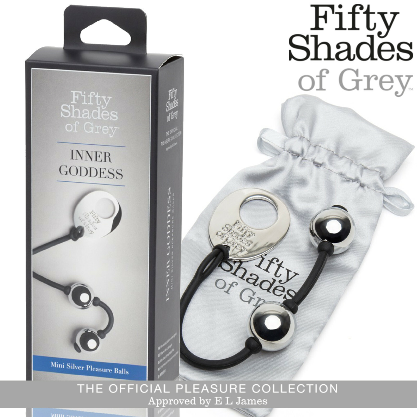 Fifty Shades of Grey Mini Silver Pleasure Balls - Palline per Esercizio Pelvizo