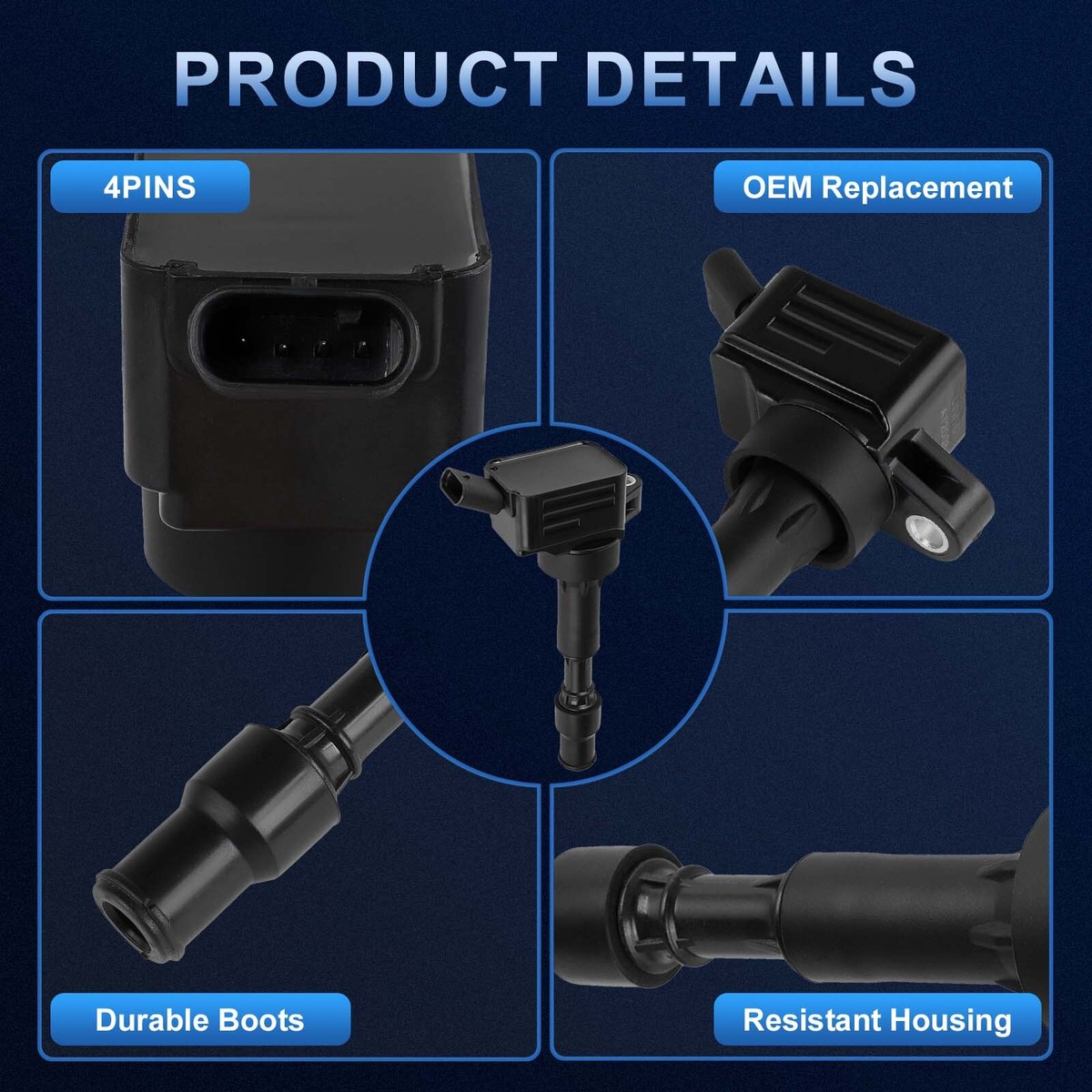 Ignition Coils & Spark Plugs Set Fits Hyundai Elantra Sonata