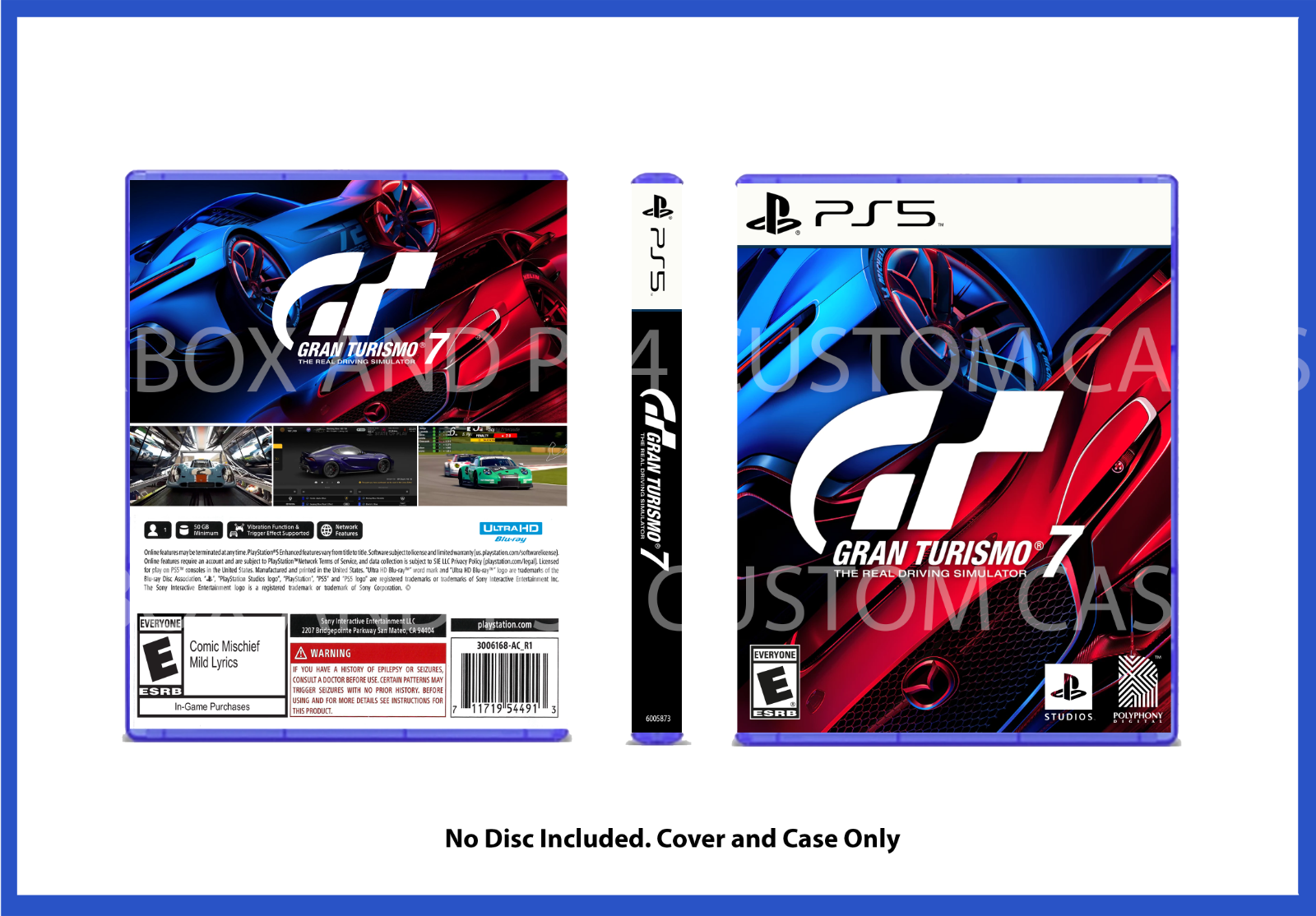 CUSTM REPLACEMENT CASE NO DISC Gran Turismo 7 PS5 PS4 SEE DESCRIPTION