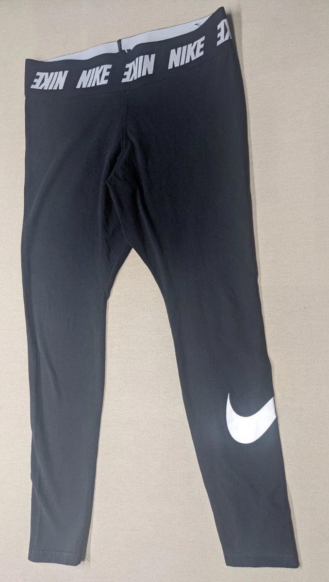 Nike Sportswear Club Women's High Waisted Swoosh Leggings Women's Size L  Black