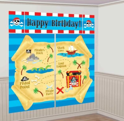 Piraten Schatzkarte ''Happy Birthday'' Wanddeko Set - Deko