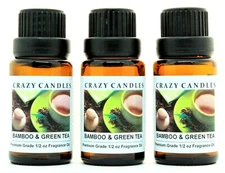 3 Bamboo & Green Tea 1/2oz Premium Grade Scented Fragrance Oil Crazy Candles