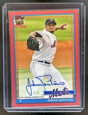 2026 Topps Johan Santana 1991 Auto Autograph Red #/5 Mets