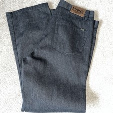 Maine New England Mens Chinos Jeans Style Trousers Grey W34 Short Zip Fly Plain