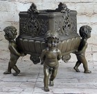 Hand Made Solid Bronze Putti Angel Planter Home Cabin Office Decoration Sale