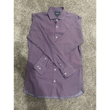 Bonobos Slim Fit Wrinkle Free Dress Shirt Purple Blue Floral Print 16 36 Mens