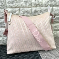 Christian Dior Trotter Shoulder Bag Pink Monogram Canvas Messenger USED 1213E