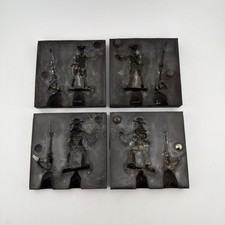 Vintage Soldier Figure Casting Molds Set of 2 Military Infantry Rifleman