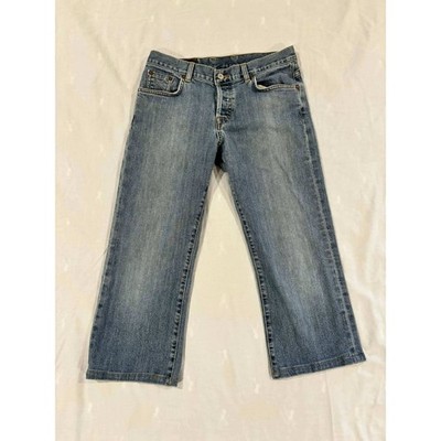 Lucky Brand Dungarees Cropped Jeans Womens 6 28L Medium Button Fly Made in USA