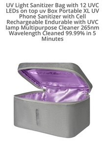 Crealight Rechargeable Sterilizer UVC Lamp Multipurpose Cleaner 265nm Wavelength