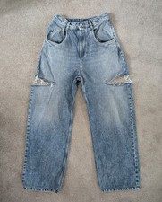 Maison Margiela Deconstructed Cut-Out Jeans IT 42 Straight Leg Blue Denim