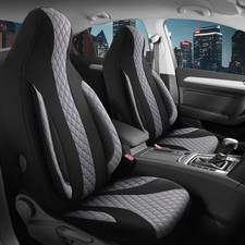 Pilot Sitzbezüge passend für Dacia Sandero 2 (Schwarz-Grau) | 2x Vorne | Prime