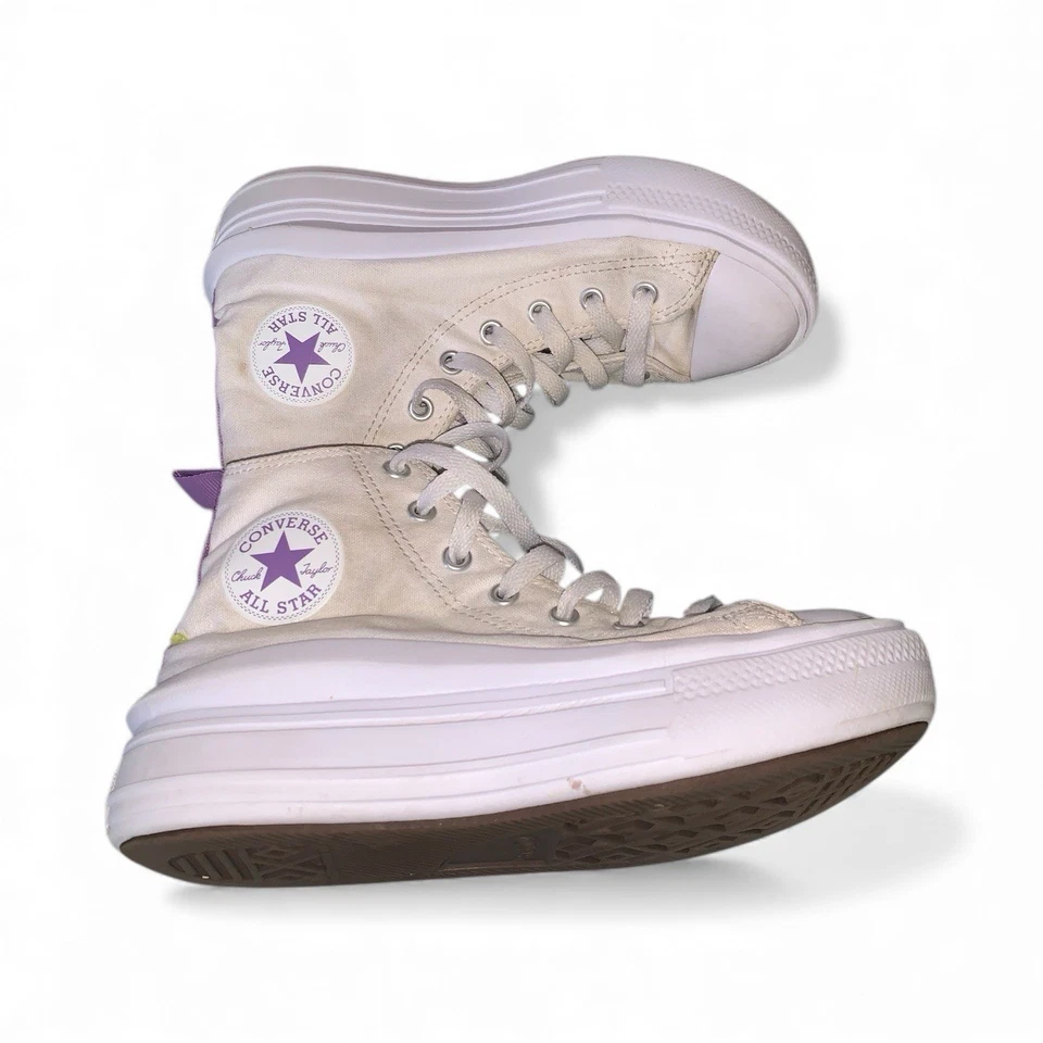 Converse Chuck Taylor All Star Youth Talla 3 Pestaña Blanca/Púrpura Foto 4 de 4