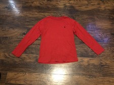 Polo Ralph Lauren Boys Red Long Sleeve Crew Neck Shirt Size Large 14-16