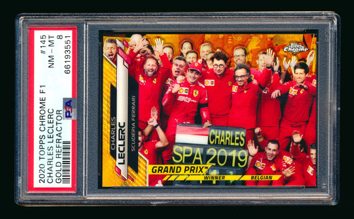 2020 Topps Chrome F1 #145 Charles Leclerc RC Gold Refractor #47/50 PSA 8
