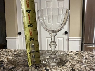 Vintage 4.25  Tall Wine Glass Per AI: Georgian Liquor Cocktail Glass By Libby