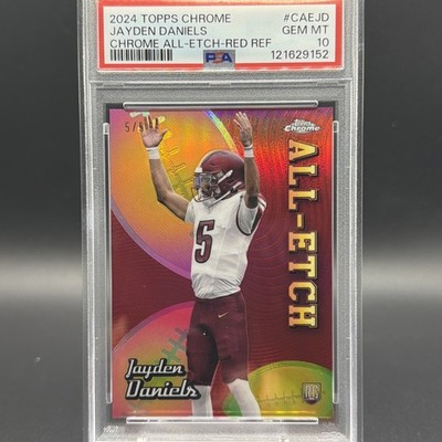 2024 Topps Chrome - Jayden Daniels All-Etch #CAE-JD Red Refractor 5/5 Jersey!