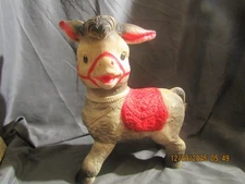 Vintage 1961 Sun Rubber Donkey squeak toy 10 1/2"