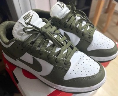 Nike Dunk Low Medium Olive Women's Sneakers DD1503-120 Leather White/Green