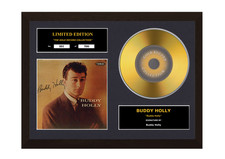 Buddy Holly Signed Gold Disc Album Ltd Edition Framed Picture Memorabilia