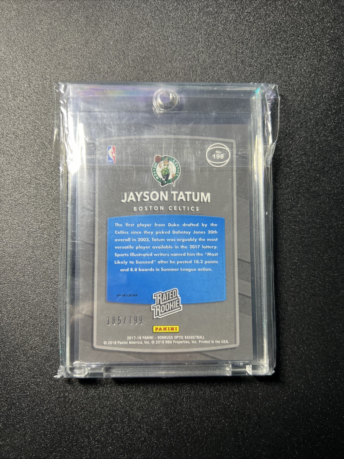 2017-18 Optic Jayson Tatum Rated Rookie Orange /199 CLEAN view 2