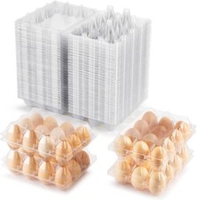 100 Packs Egg Cartons Cheap Bulk  Plastic for 12 Eggs, Clear Egg Cartons 3  4 Gr