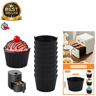 Moules à Muffins en Silicone - 10 Pièces Ronde 8x5 cm Air Fryer - Photo 1/4